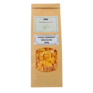 Mango suszone z dodatkiem cukru kostka 500g